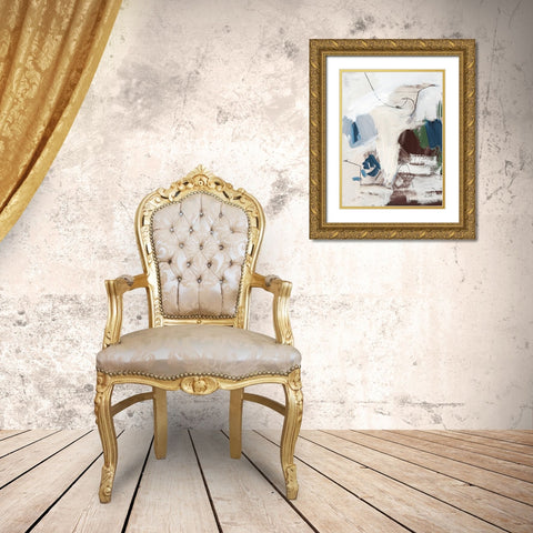 Dark Abstract II Gold Ornate Wood Framed Art Print with Double Matting by Munger, Pamela