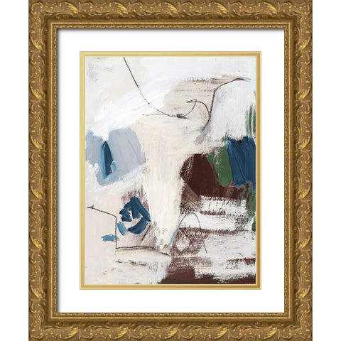 Dark Abstract II Gold Ornate Wood Framed Art Print with Double Matting by Munger, Pamela