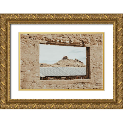 Desert Window Gold Ornate Wood Framed Art Print with Double Matting by Larson, Nathan