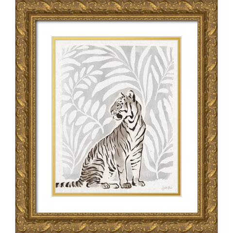 Jungle Cats II Neutral Gold Ornate Wood Framed Art Print with Double Matting by Penner, Janelle