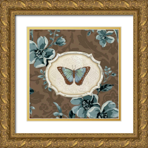 Butterfly Bliss III Gold Ornate Wood Framed Art Print with Double Matting by Audit, Lisa