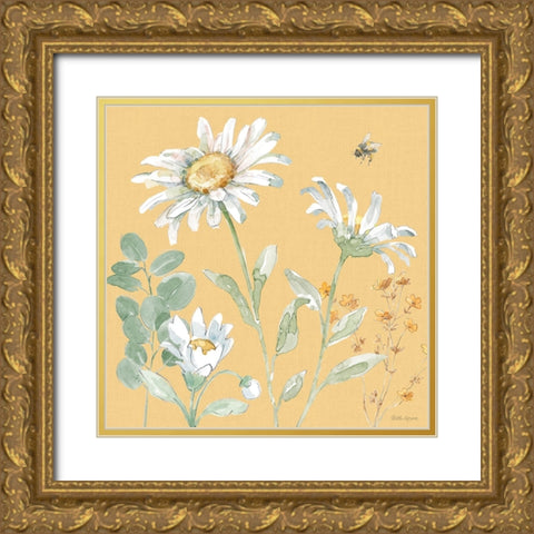 Daisy Days IX Gold Ornate Wood Framed Art Print with Double Matting by Grove, Beth