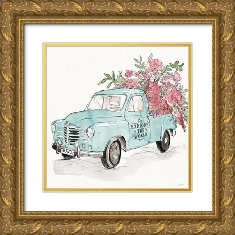 Vintage Travel V Gold Ornate Wood Framed Art Print with Double Matting by Tavoletti, Anne