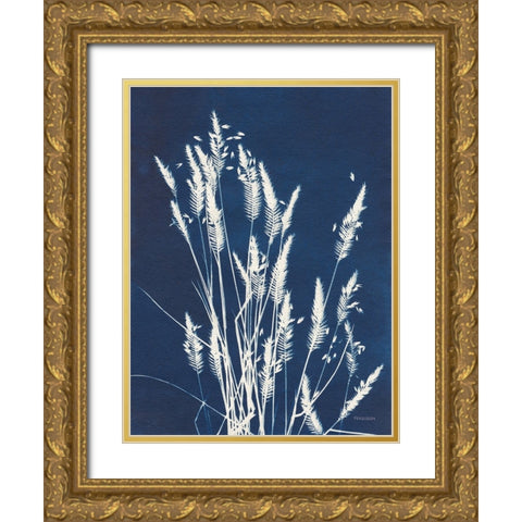 Ornamental Grass III Gold Ornate Wood Framed Art Print with Double Matting by Ferguson, Kathy