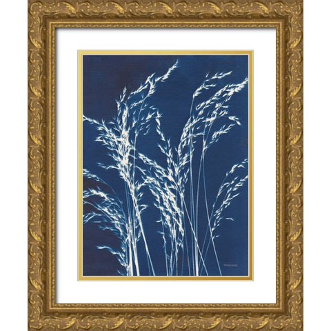 Ornamental Grass V Gold Ornate Wood Framed Art Print with Double Matting by Ferguson, Kathy