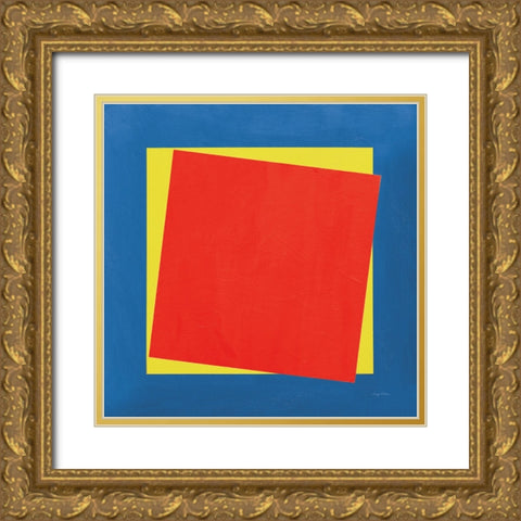 Geo Core Bright Primary Gold Ornate Wood Framed Art Print with Double Matting by Tillmon, Avery