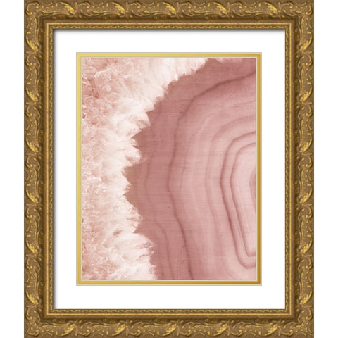 Agate Geode I Blush Gold Ornate Wood Framed Art Print with Double Matting by Wild Apple Portfolio