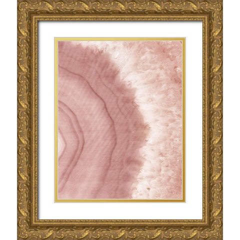 Agate Geode II Blush Gold Ornate Wood Framed Art Print with Double Matting by Wild Apple Portfolio