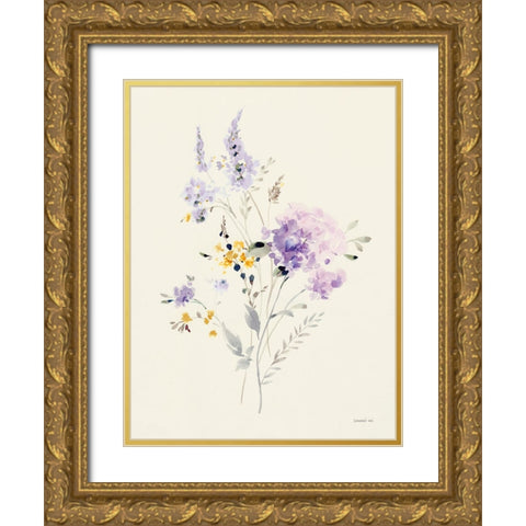Lilac Season I Pastel Gold Ornate Wood Framed Art Print with Double Matting by Nai, Danhui