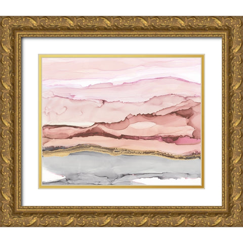 The Vineyard I Blush Gold Ornate Wood Framed Art Print with Double Matting by Paschke, Chris