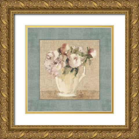 Cottage Bouquet III Gold Ornate Wood Framed Art Print with Double Matting by Blum, Cheri