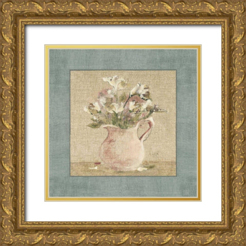 Cottage Bouquet IV Gold Ornate Wood Framed Art Print with Double Matting by Blum, Cheri