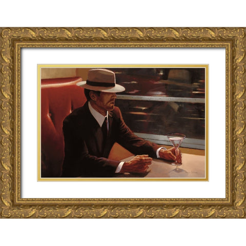 Dry Martini Dining Car Gold Ornate Wood Framed Art Print with Double Matting by Sullivan, Myles