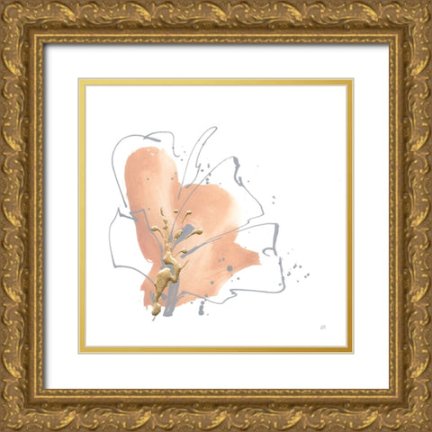 Floral Terracotta II Gold Ornate Wood Framed Art Print with Double Matting by Paschke, Chris