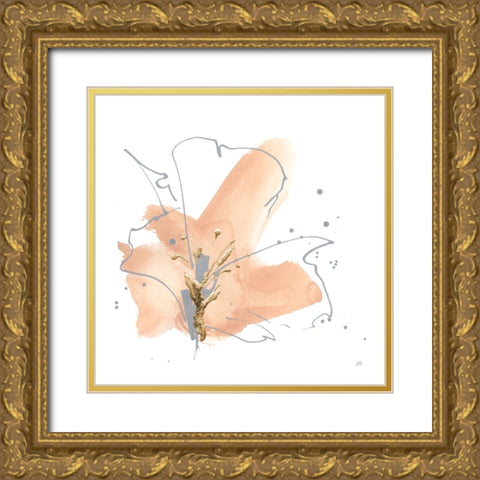Floral Terracotta IV Gold Ornate Wood Framed Art Print with Double Matting by Paschke, Chris