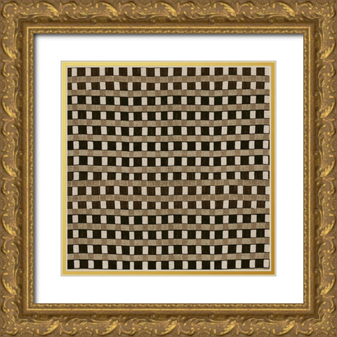 Raffia III Neutral Gold Ornate Wood Framed Art Print with Double Matting by Green, Nancy