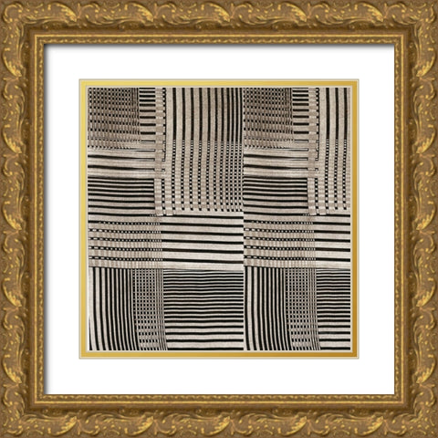 Raffia IV Neutral Gold Ornate Wood Framed Art Print with Double Matting by Green, Nancy