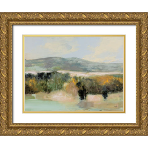 Distant Mountain Gold Ornate Wood Framed Art Print with Double Matting by Purinton, Julia