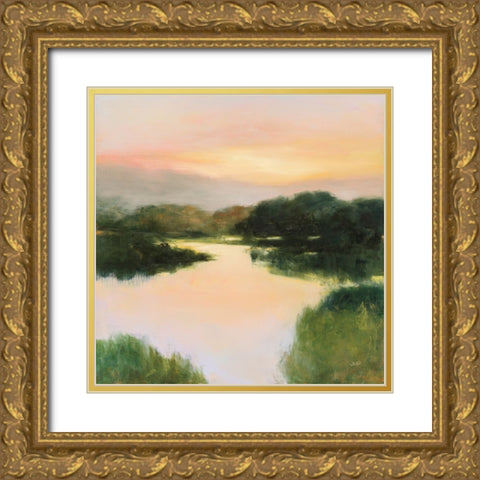 Mirror Lake Gold Ornate Wood Framed Art Print with Double Matting by Purinton, Julia