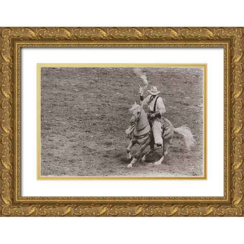 Rodeo I Sepia Gold Ornate Wood Framed Art Print with Double Matting by Larson, Nathan