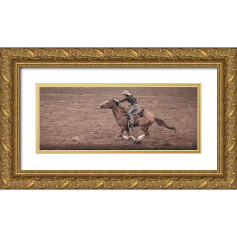 Rodeo II Gold Ornate Wood Framed Art Print with Double Matting by Larson, Nathan