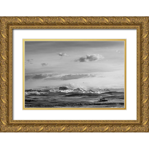 Mountain Cabin II Gold Ornate Wood Framed Art Print with Double Matting by Larson, Nathan