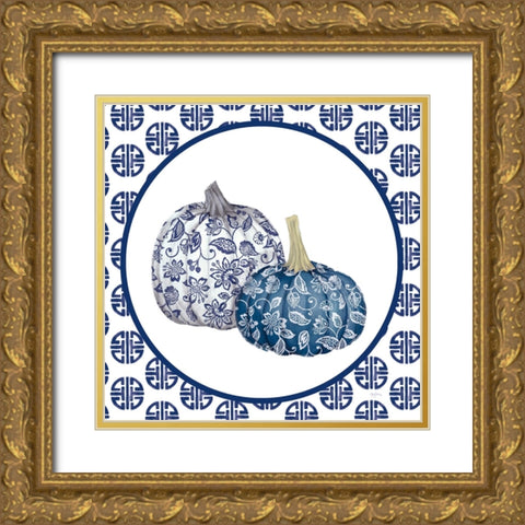 Autumn Harvest IV Chinoiserie Gold Ornate Wood Framed Art Print with Double Matting by Urban, Mary