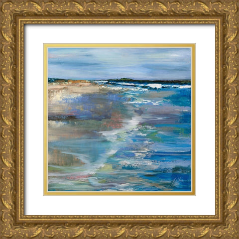 Beach Walk Gold Ornate Wood Framed Art Print with Double Matting by Vertentes, Jeanette