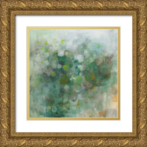 Green Mist Gold Ornate Wood Framed Art Print with Double Matting by Nai, Danhui