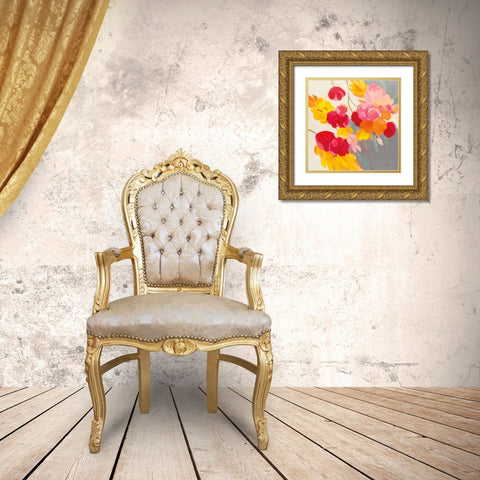 Magenta Bloom II Gold Ornate Wood Framed Art Print with Double Matting by Vassileva, Silvia