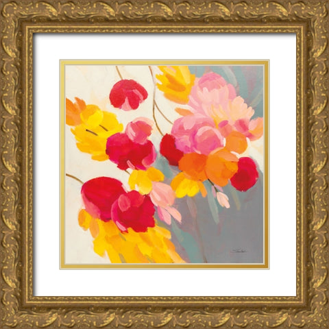 Magenta Bloom II Gold Ornate Wood Framed Art Print with Double Matting by Vassileva, Silvia