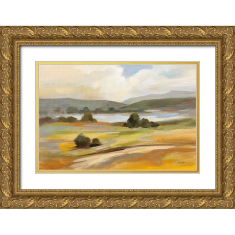 Tranquil Landscape Gold Ornate Wood Framed Art Print with Double Matting by Vassileva, Silvia