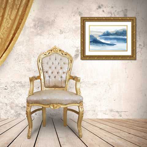 Blue Fog I Gold Ornate Wood Framed Art Print with Double Matting by Paschke, Chris