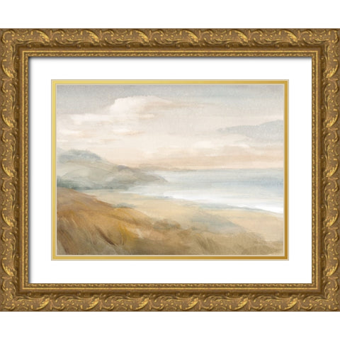 Misty on the Headlands Gold Ornate Wood Framed Art Print with Double Matting by Nai, Danhui