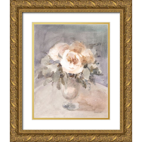 Summer Mood Flowers Gold Ornate Wood Framed Art Print with Double Matting by Nai, Danhui