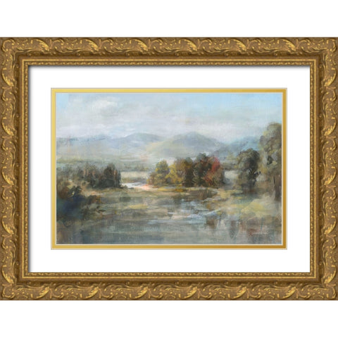 Valley River Gold Ornate Wood Framed Art Print with Double Matting by Nai, Danhui