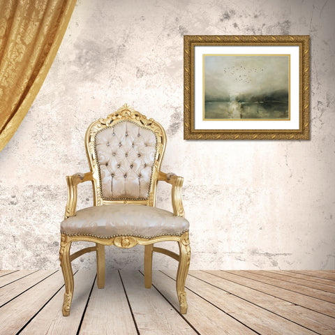 Evening Flight Gold Ornate Wood Framed Art Print with Double Matting by Purinton, Julia