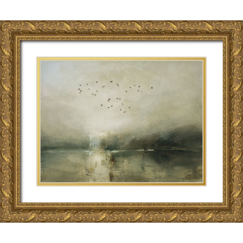 Evening Flight Gold Ornate Wood Framed Art Print with Double Matting by Purinton, Julia