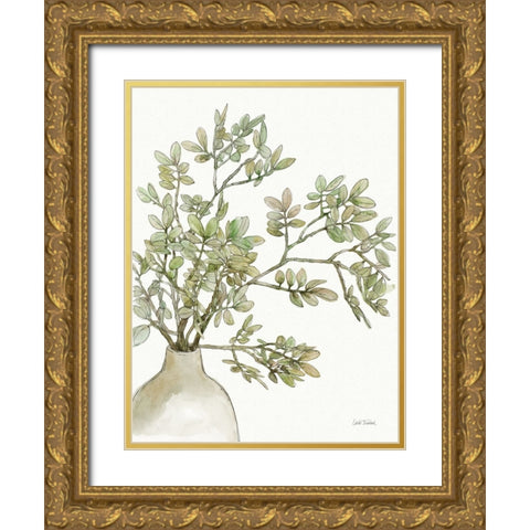 Potted Leaves I Gold Ornate Wood Framed Art Print with Double Matting by Trimbach, Leslie