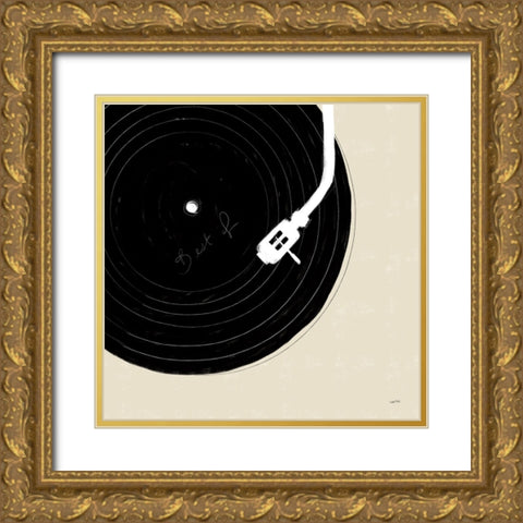 Musical Abstract II Cream Gold Ornate Wood Framed Art Print with Double Matting by York, Leah