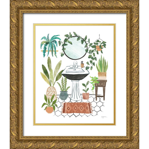 Urban Jungle Bathing I Gold Ornate Wood Framed Art Print with Double Matting by Urban, Mary
