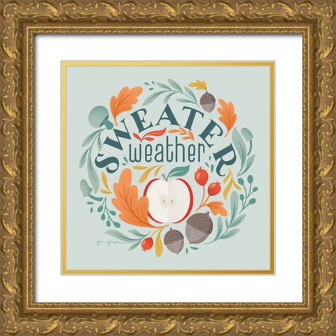 Sweater Weather II Gold Ornate Wood Framed Art Print with Double Matting by Graham, Gia