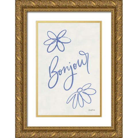 French Phrases II Gold Ornate Wood Framed Art Print with Double Matting by Thorns, Becky