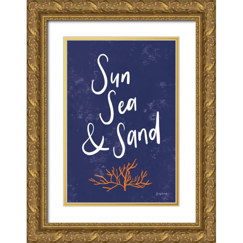 Just Beachy I Gold Ornate Wood Framed Art Print with Double Matting by Thorns, Becky