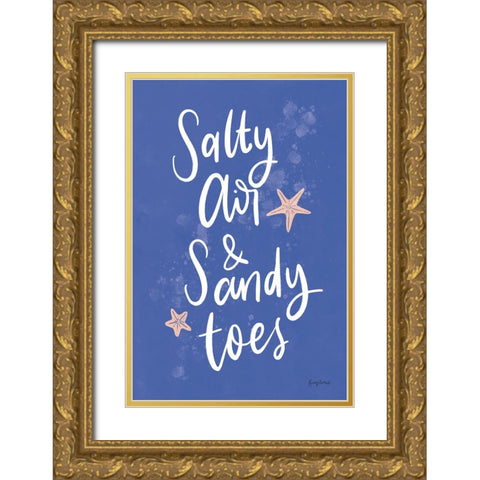 Just Beachy III Gold Ornate Wood Framed Art Print with Double Matting by Thorns, Becky
