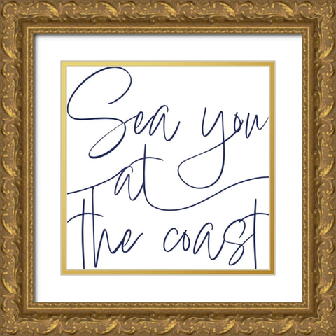 By the Beach II Gold Ornate Wood Framed Art Print with Double Matting by Adams, Sarah