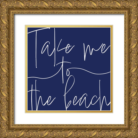 By the Beach III Gold Ornate Wood Framed Art Print with Double Matting by Adams, Sarah