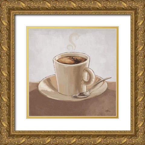 Coffee and Co II Neutral Gold Ornate Wood Framed Art Print with Double Matting by Penner, Janelle