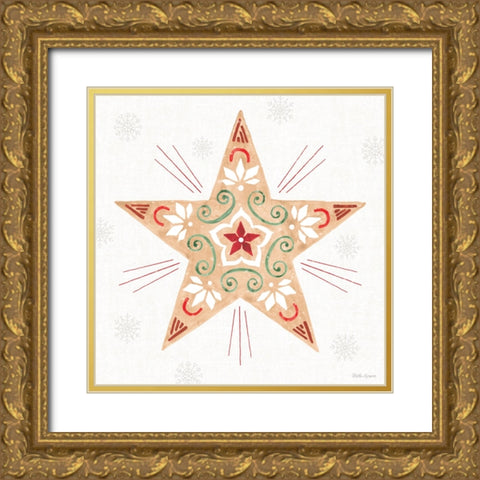 Christmas Charm X Gold Ornate Wood Framed Art Print with Double Matting by Grove, Beth