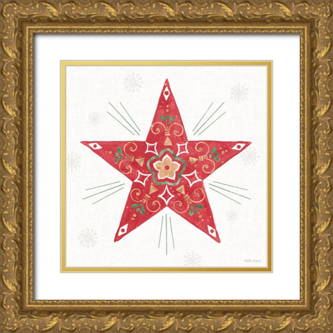 Christmas Charm XI Gold Ornate Wood Framed Art Print with Double Matting by Grove, Beth